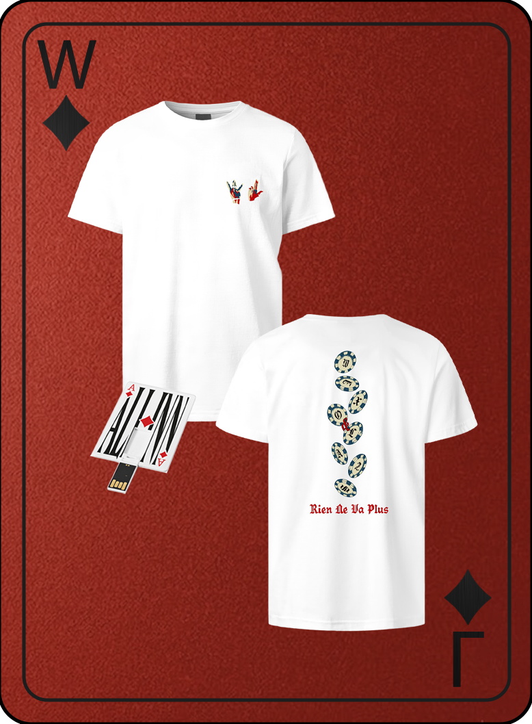 Pack T-Shirt Blanc + Clé USB - Rien Ne Va Plus